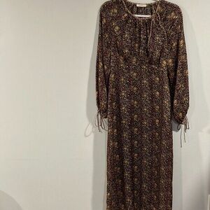 Doen Floral Silk Maxi Dress Size M